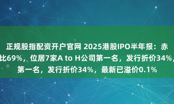 正规股指配资开户官网 2025港股IPO半年报：赤峰黄金海外收入占比69%，位居7家A to H公司第一名，发行折价34%，最新已溢价0.1%